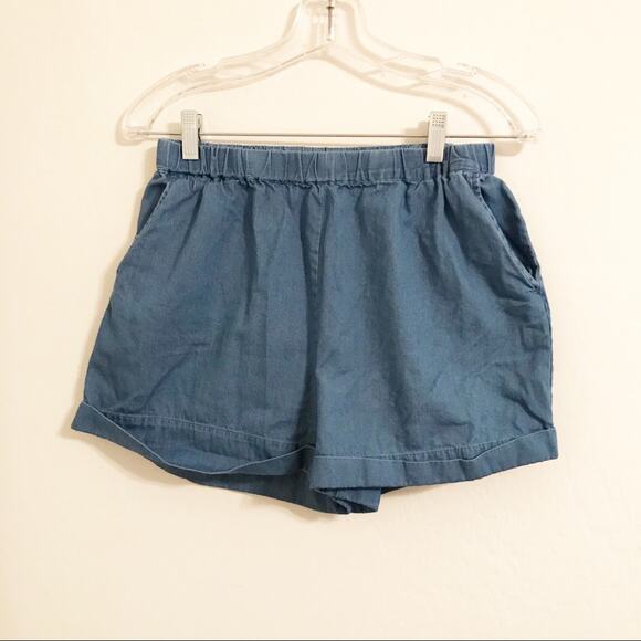Forever 21 Chambray Elastic Waist Cuffed Shorts - Picture 1 of 6